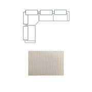 Warner Stripe 3 Piece Sofa Set w/Corner Piece w/Back Cushions, Stripe Performance, Long Right Arm, Large Corner