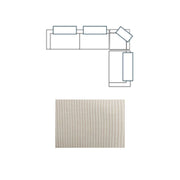 Warner Stripe 3 Piece Sofa Set w/S Corner Piece w/Back Cushions, Quilt Performance, Long Left Arm, Small Corner