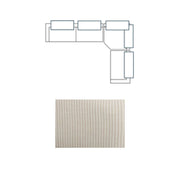 Warner Stripe 3 Piece Sofa Set w/Corner Piece w/Back Cushions, Quilt Performance, Long Left Arm, Large Corner