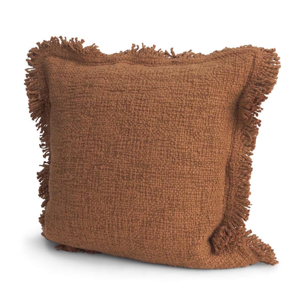 Kambal 20x20 Mahogany Cotton Pillow Cover w/Down Filler