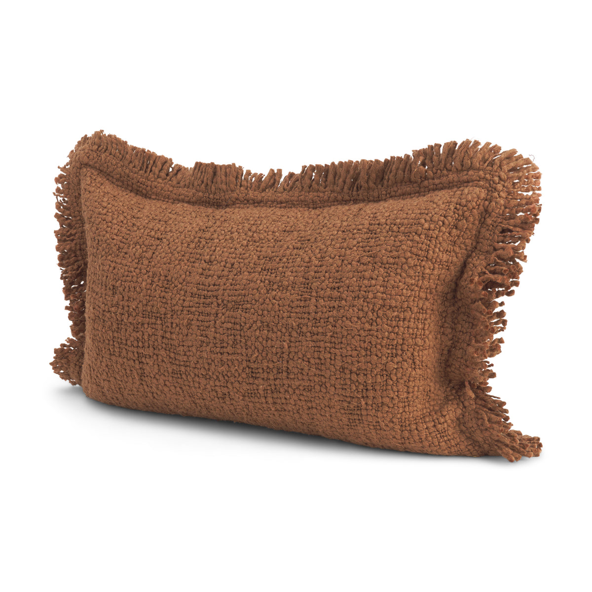 Kambal 13x21 Mahogany Cotton Pillow Cover w/Down Filler