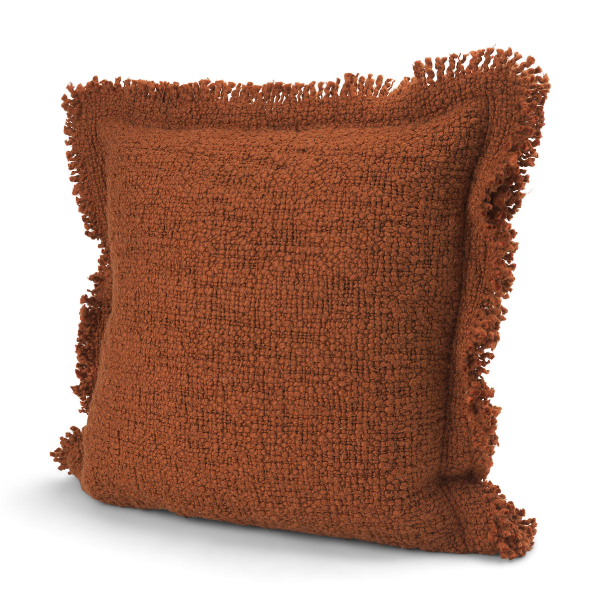 Kambal 20x20 Copper Rust Cotton Pillow Cover w/Non-Allergen Filler