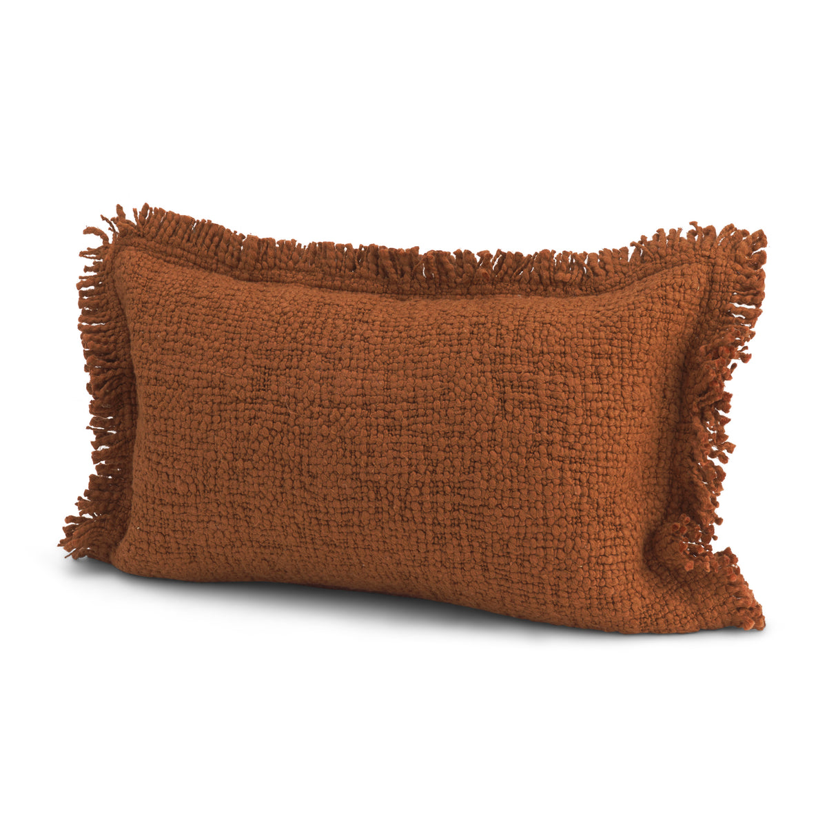 Kambal 13x21 Copper Rust Cotton Pillow Cover w/Down Filler
