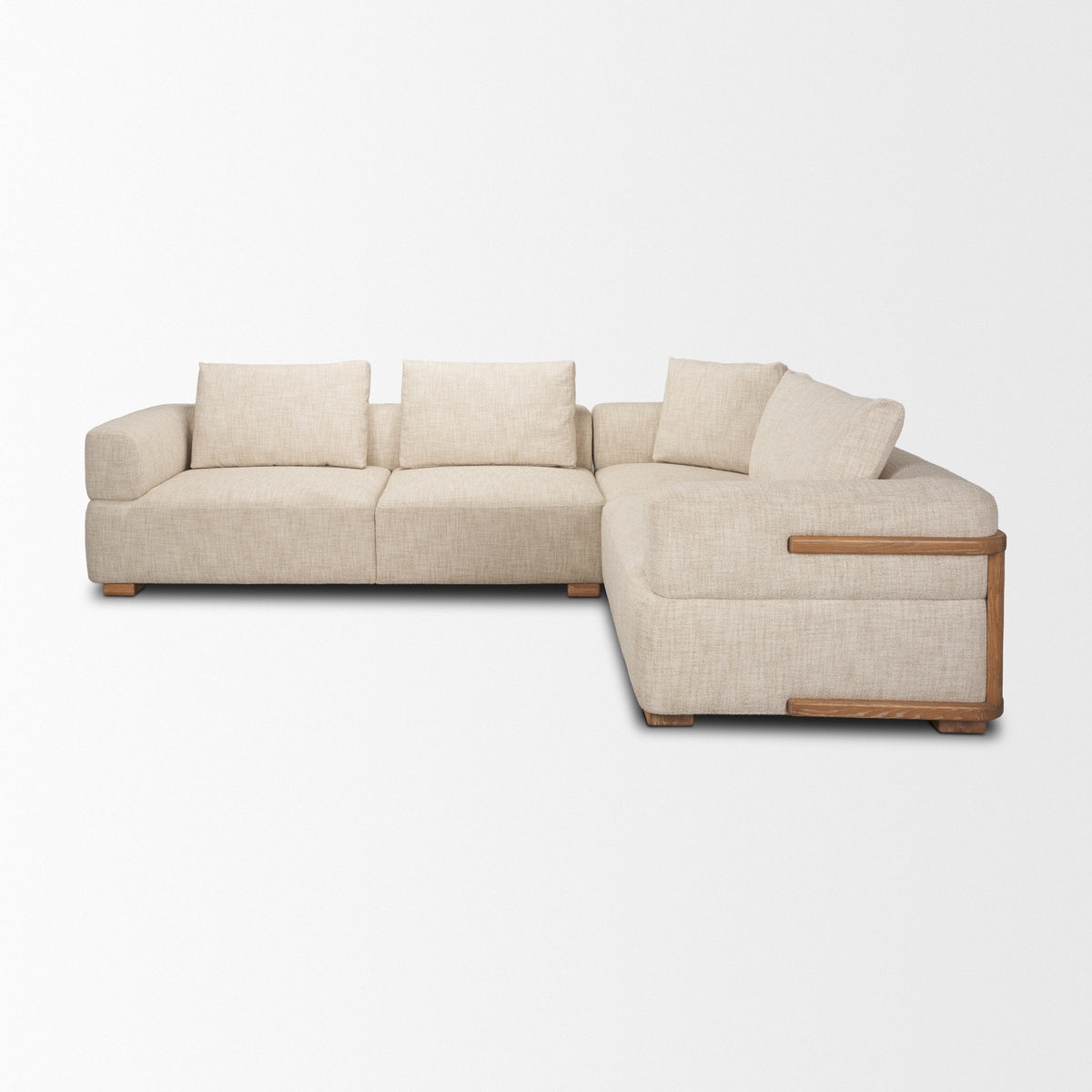 Warner Frame 3 Piece Sofa Set w/S Corner Piece w/Back Cushions, Long Left Arm Small Corner