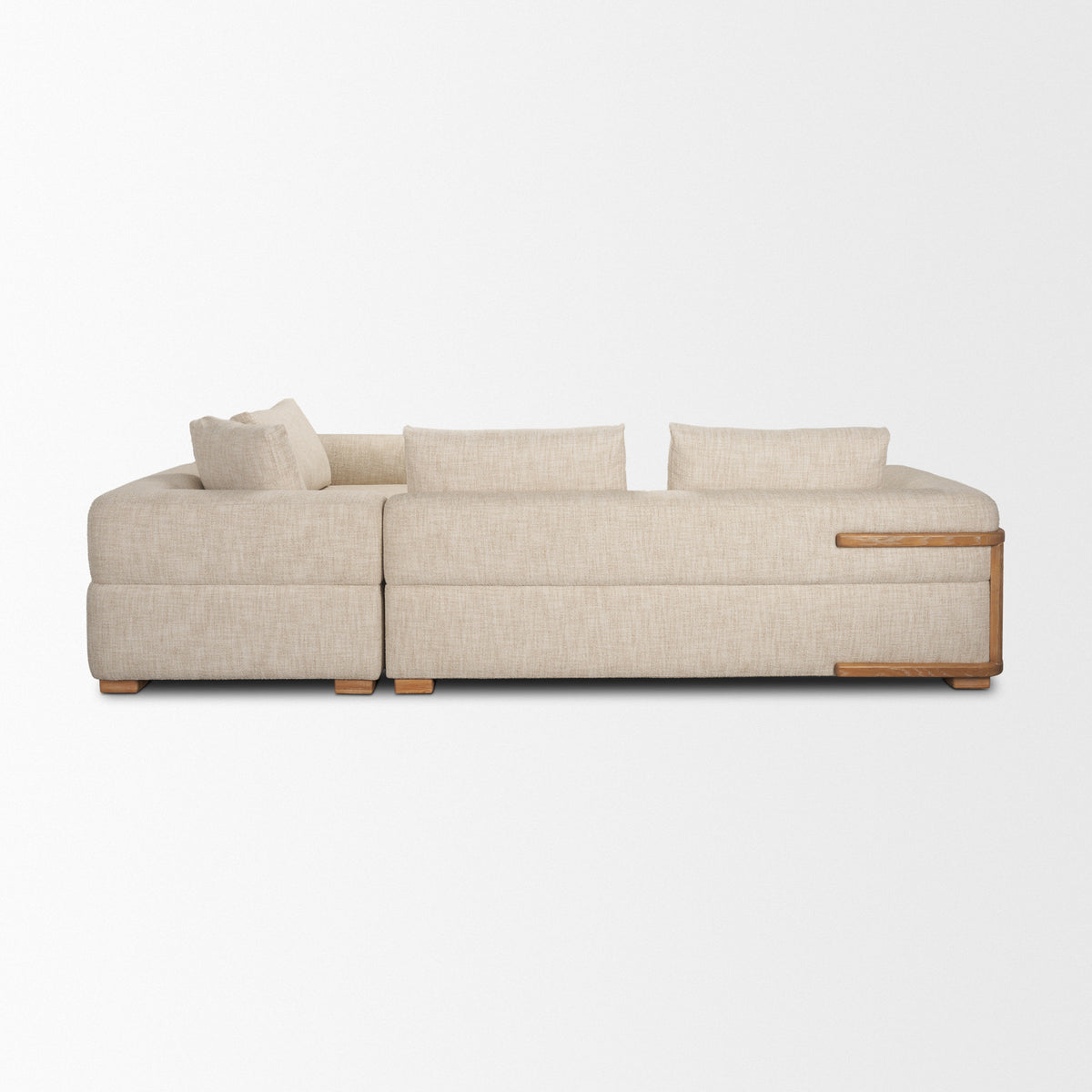 Warner Frame 3 Piece Sofa Set w/S Corner Piece w/Back Cushions, Long Left Arm Small Corner
