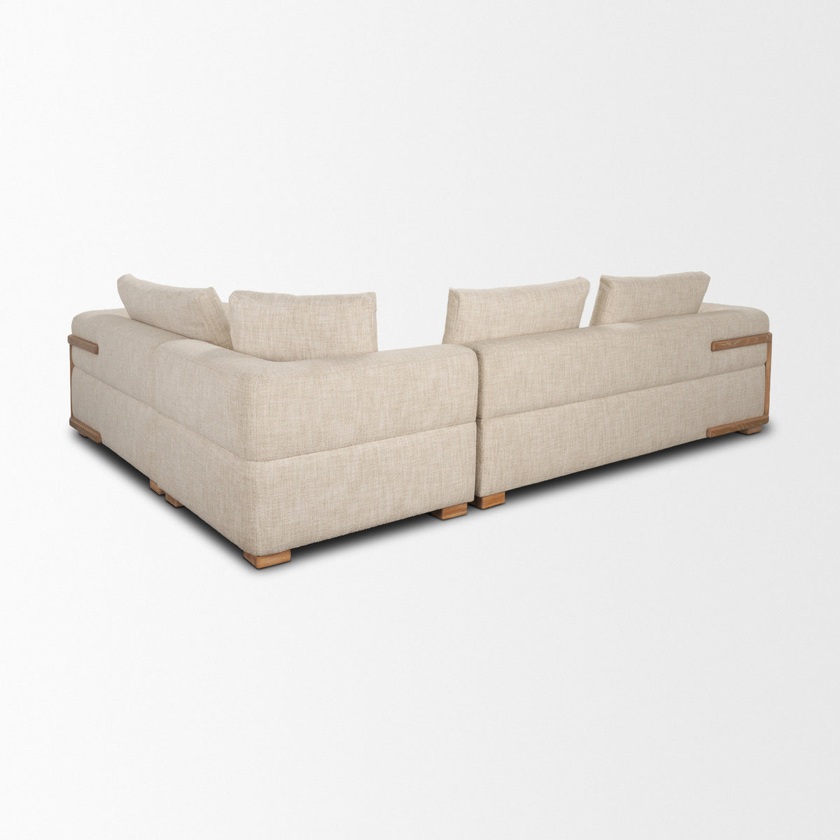 Warner Frame 3 Piece Sofa Set w/S Corner Piece w/Back Cushions, Long Left Arm Small Corner