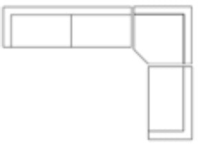 Warner Frame 3 Piece Sofa Set w/Corner Piece, Long Left Arm Large Corner