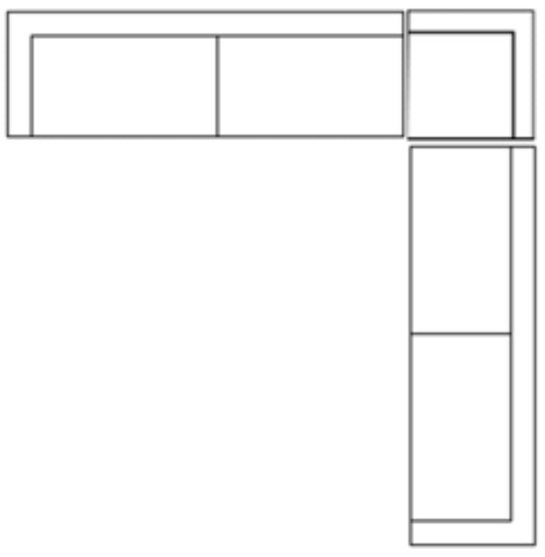 Warner Frame 3 Piece Sofa Set w/S Corner Piece, Long Small Corner