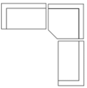 Warner Frame 3 Piece Sofa Set w/Corner Piece, Standard Large Corner