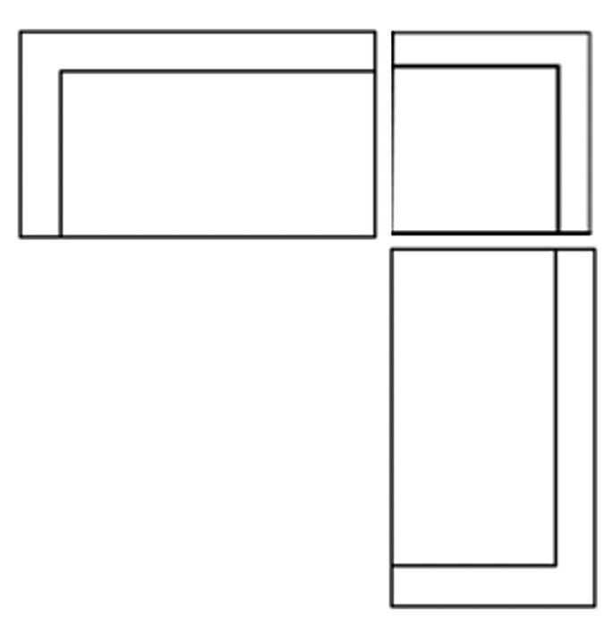 Warner Frame 3 Piece Sofa Set w/S Corner Piece, Standard Small Corner