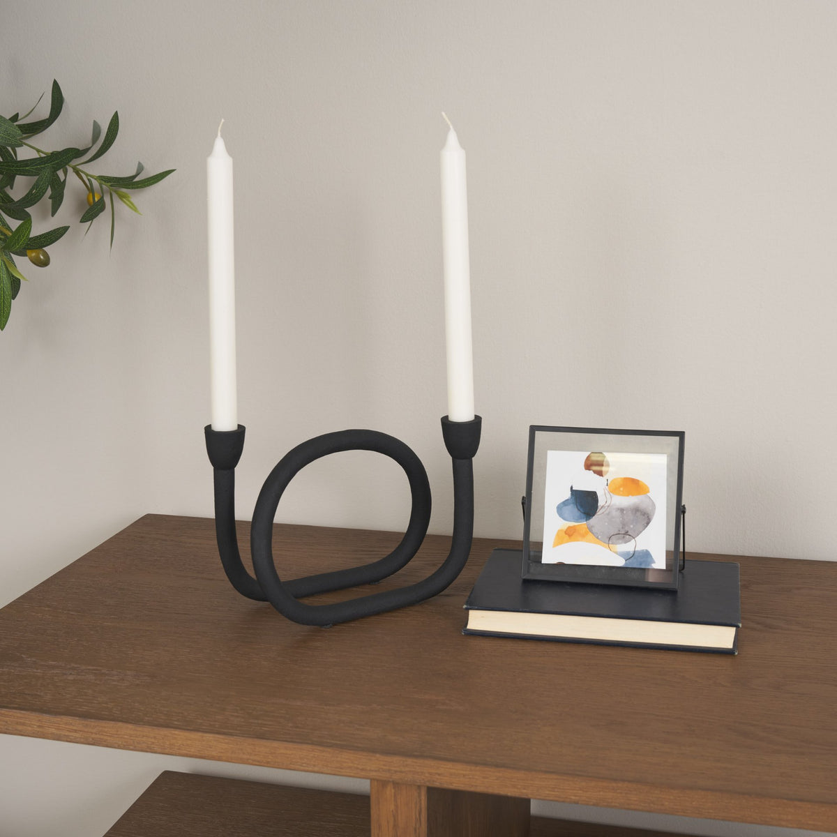 Serpens Black Metal Large Candleholder