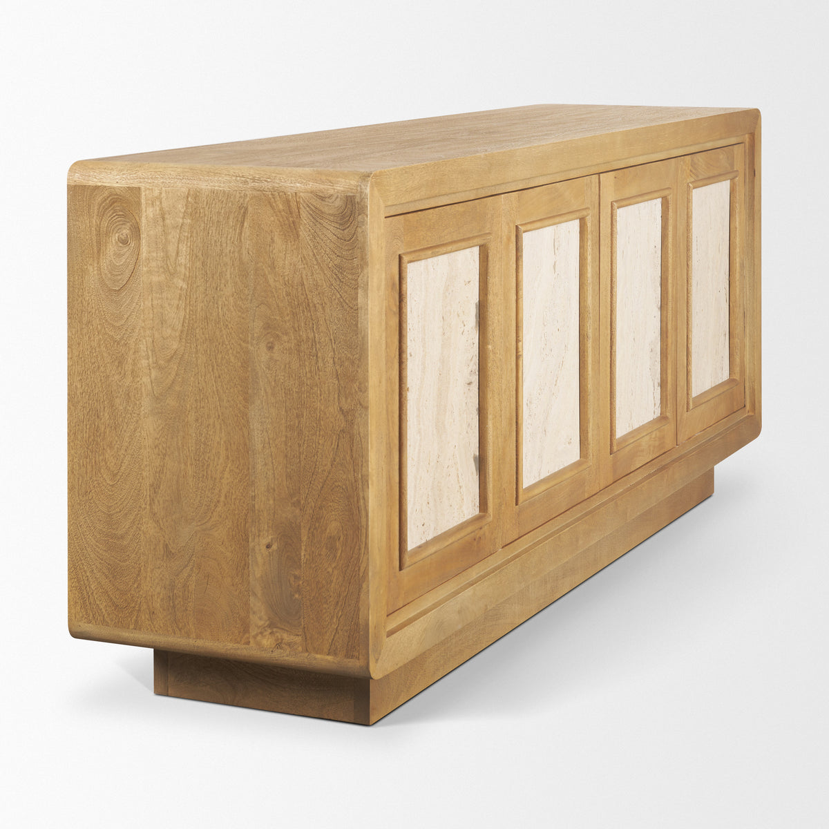 Valterra Light Brown Wood w/ Travertine 4 Door Sideboard
