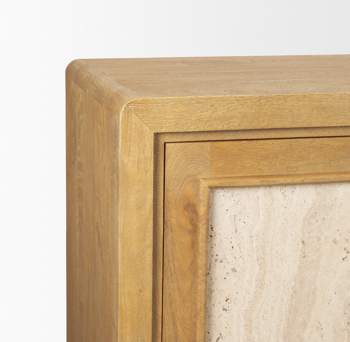 Valterra Light Brown Wood w/ Travertine 4 Door Sideboard