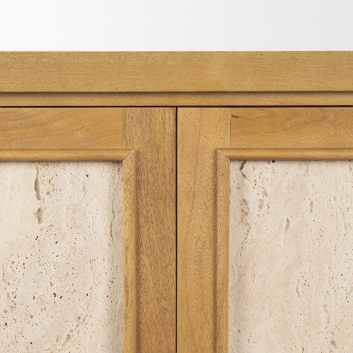 Valterra Light Brown Wood w/ Travertine 4 Door Sideboard