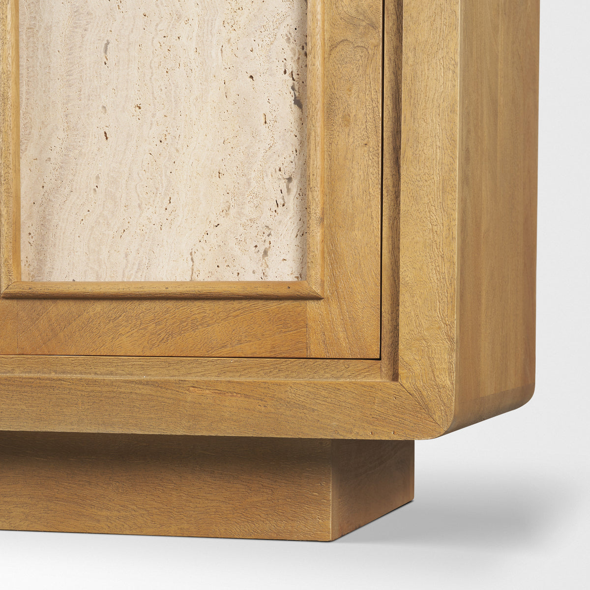 Valterra Light Brown Wood w/ Travertine 4 Door Sideboard