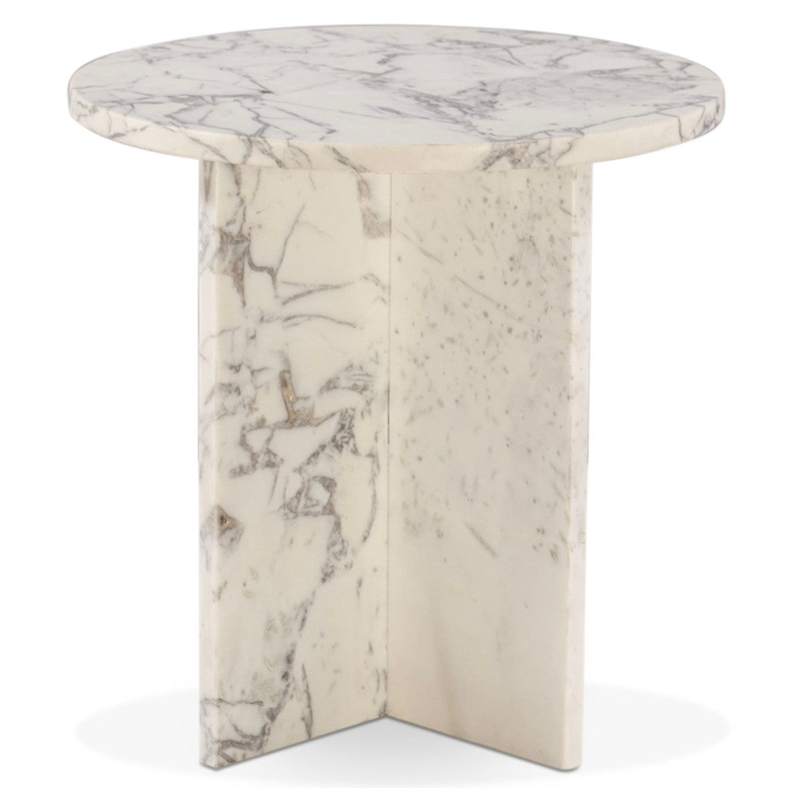 Nile 20" Side Table in Alabaster Marble