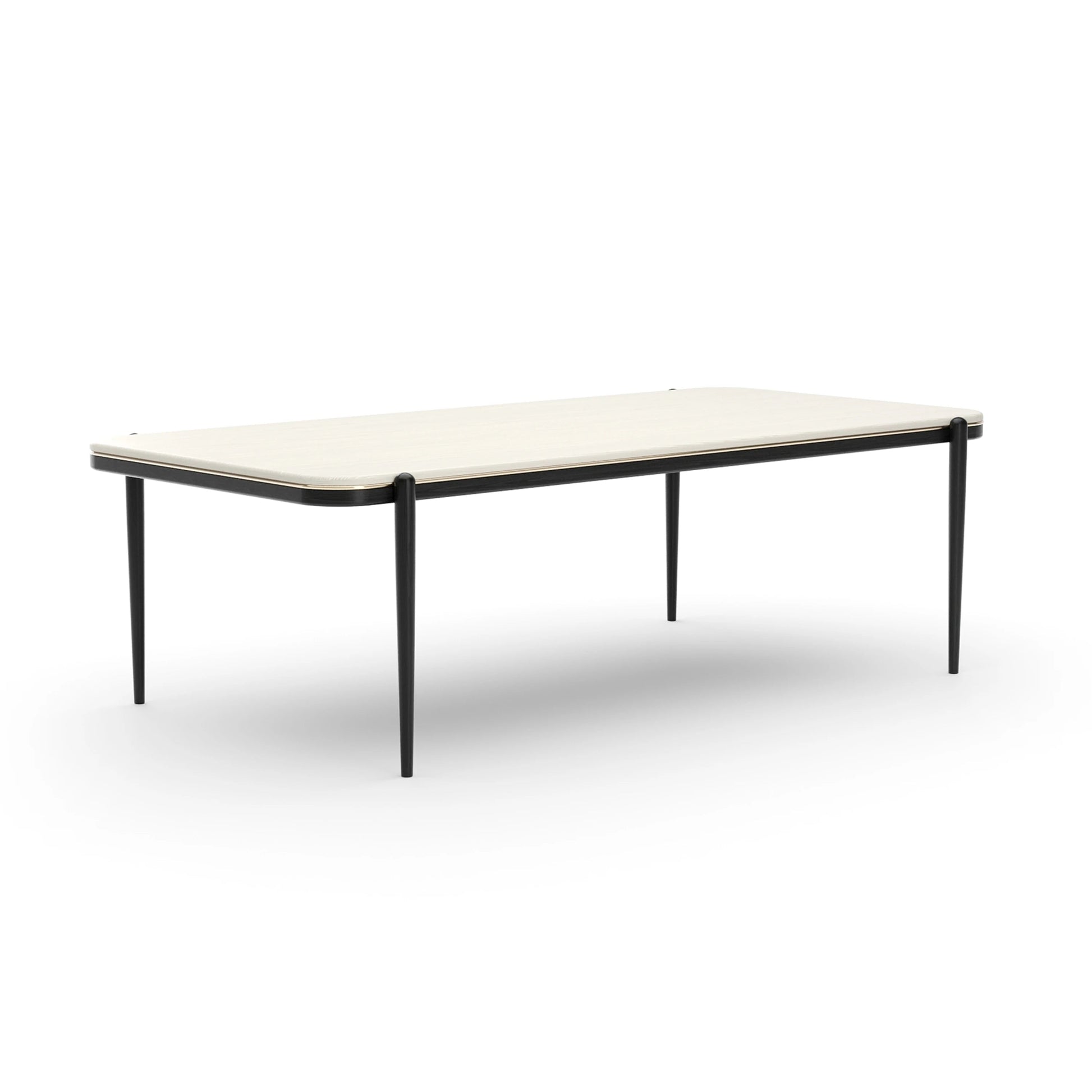 Madera Rec Dining Table - Opal Brushed Gold 94.50" by Caracole - view 2