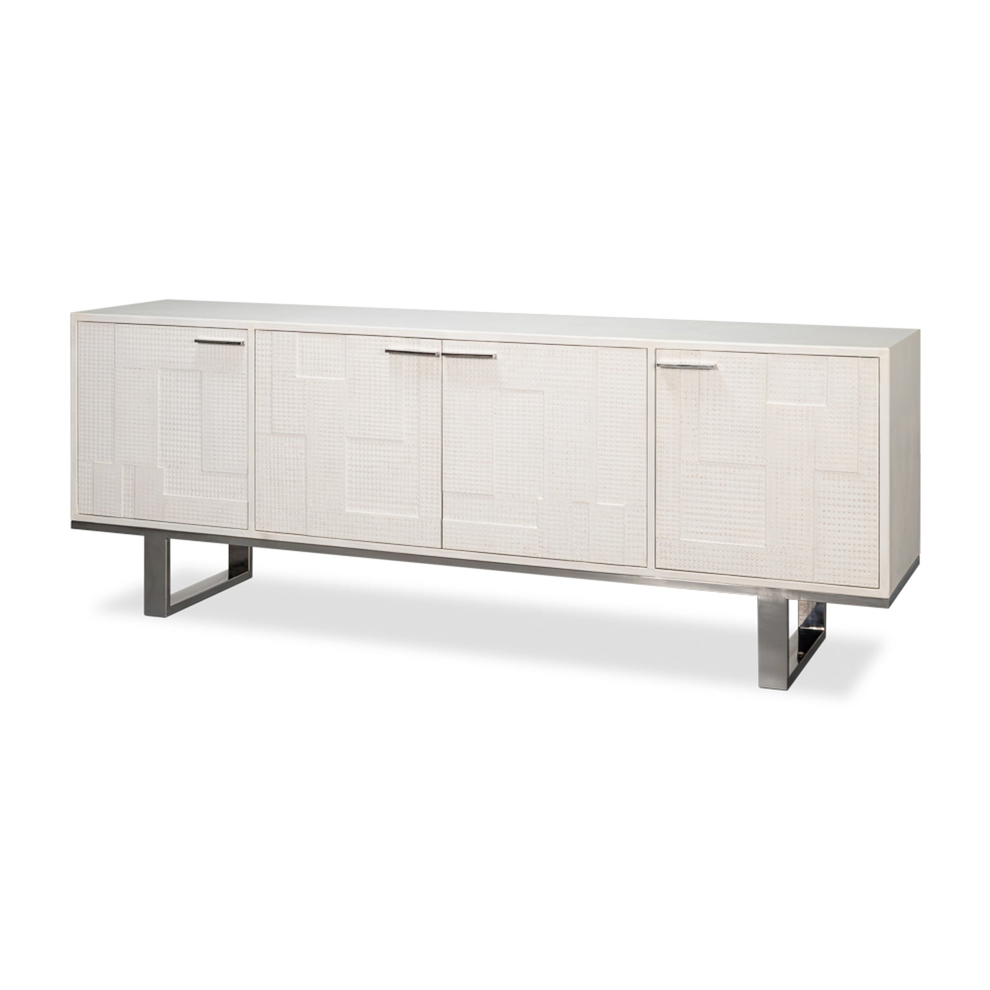 Bronzini Credenza, Embossed White by Sarreid Ltd