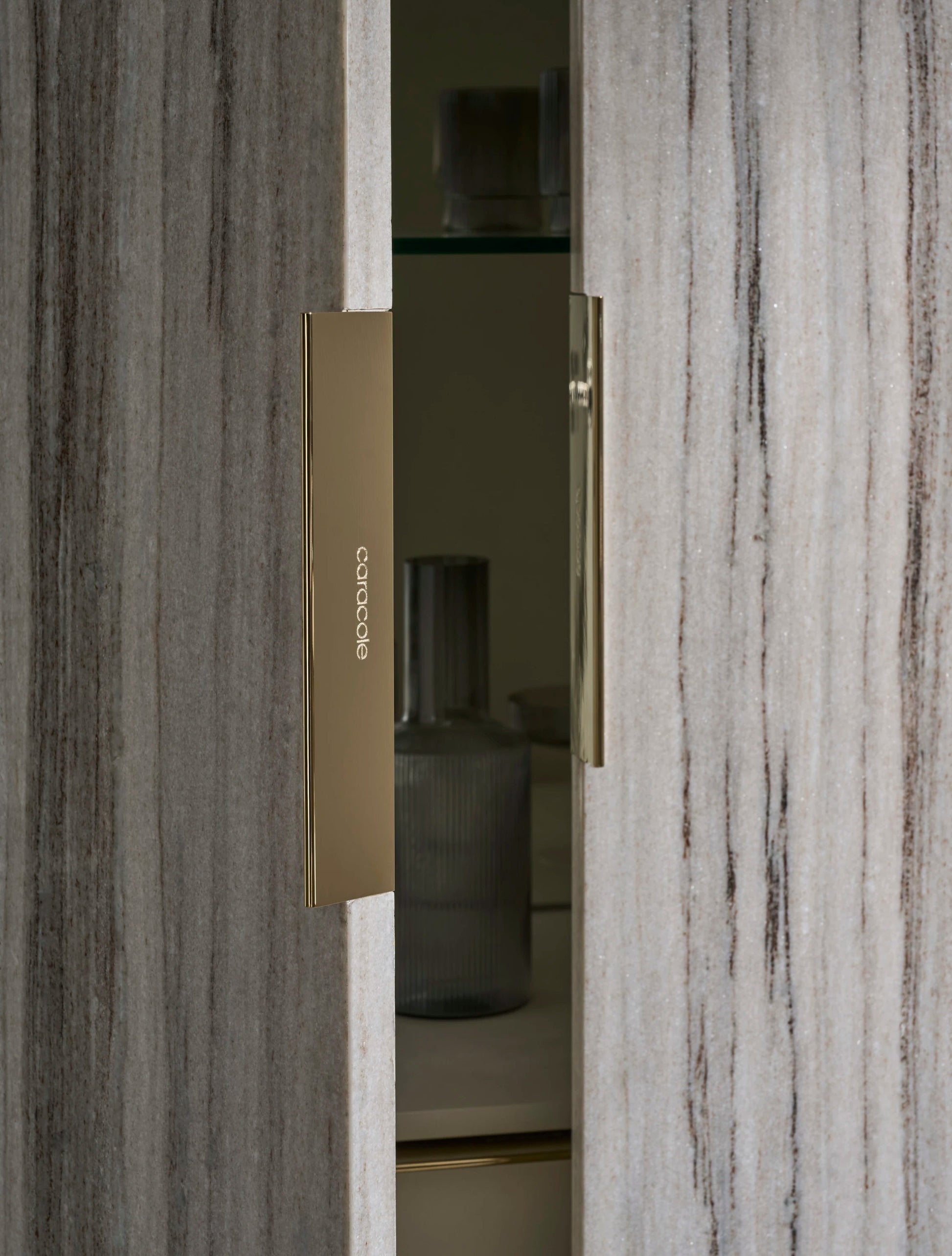 Wish You Were Here Bar Cabinet Light Whisper of Gold 40" by Caracole - view 5
