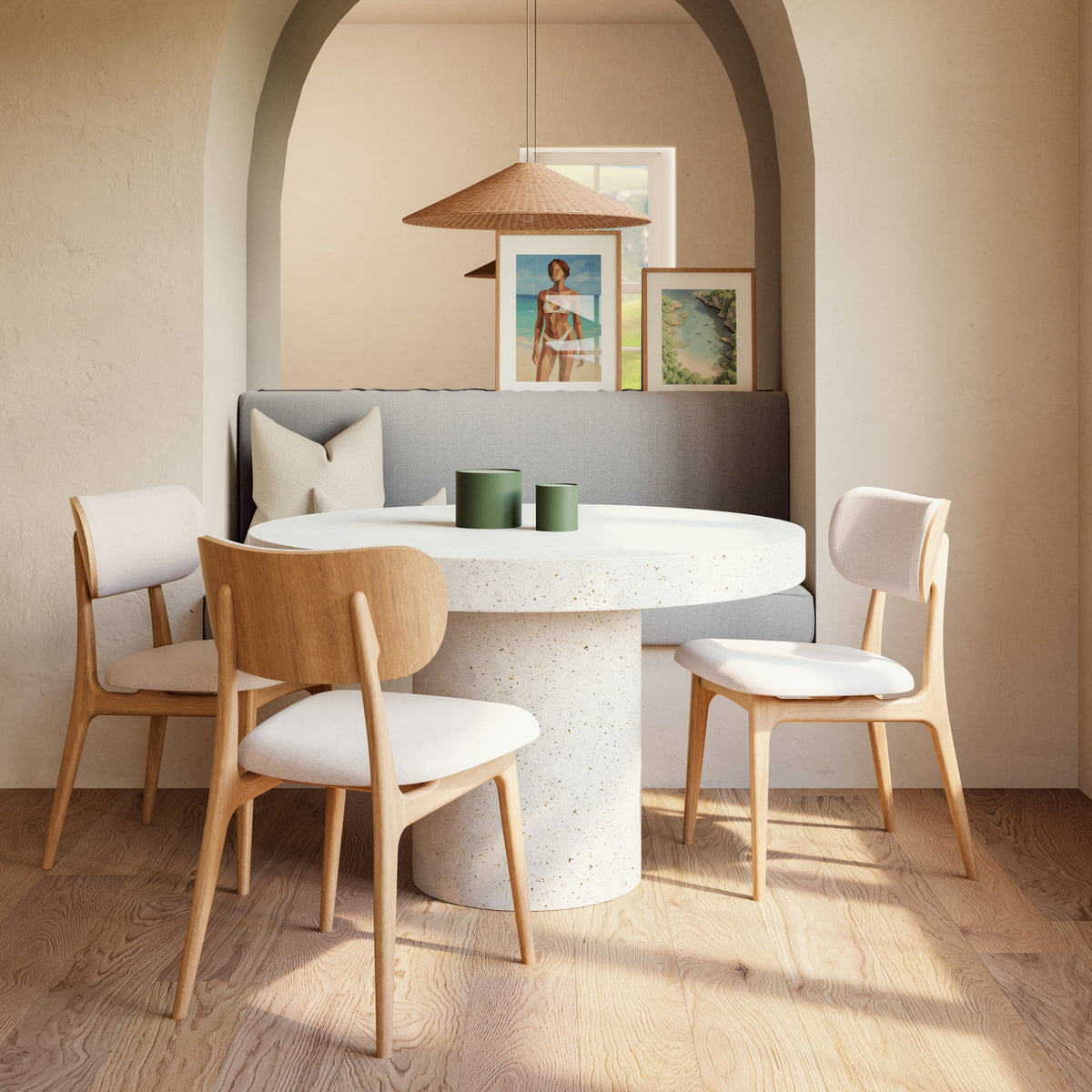 Modern Brazilian Claudia Side Chair Harvest Natural Upholstery - Damasco Frame by Urbia - detail 5