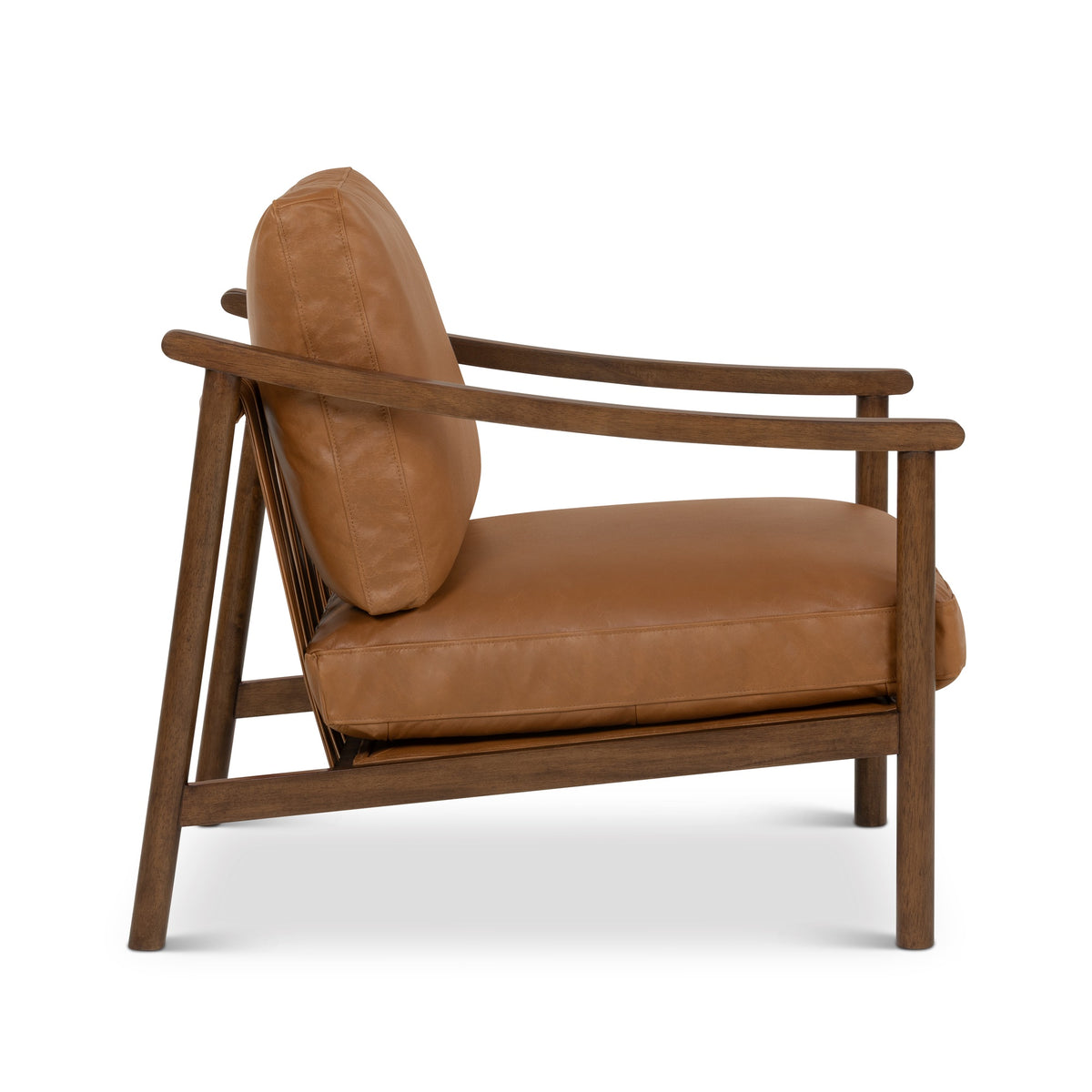 Rowan Leather Accent Chair Walnut, Panama Tan by Urbia - detail 3