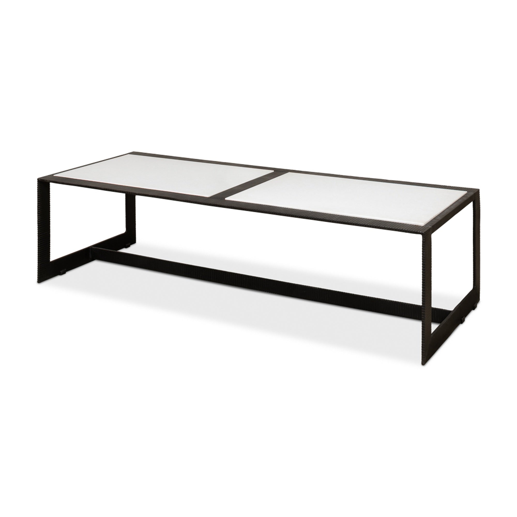 Ridged Iron Rectangular Coffee Table by Sarreid Ltd
