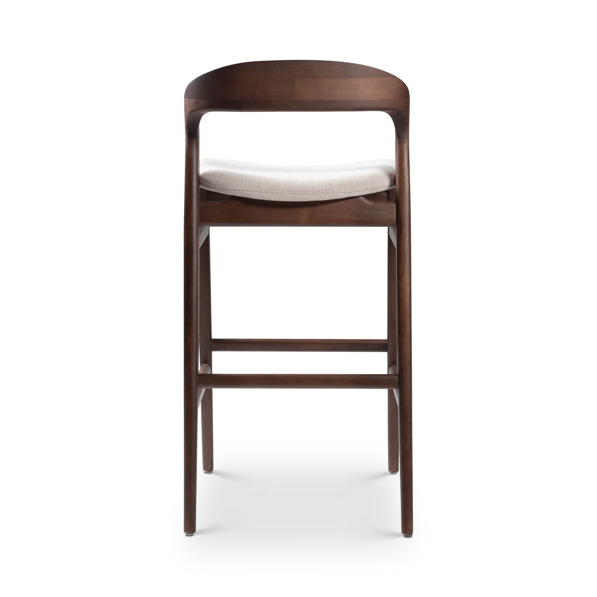 Modern Brazilian Velma Bar Stool Medley Ivory Seat - Nogal Frame by Urbia - detail 5