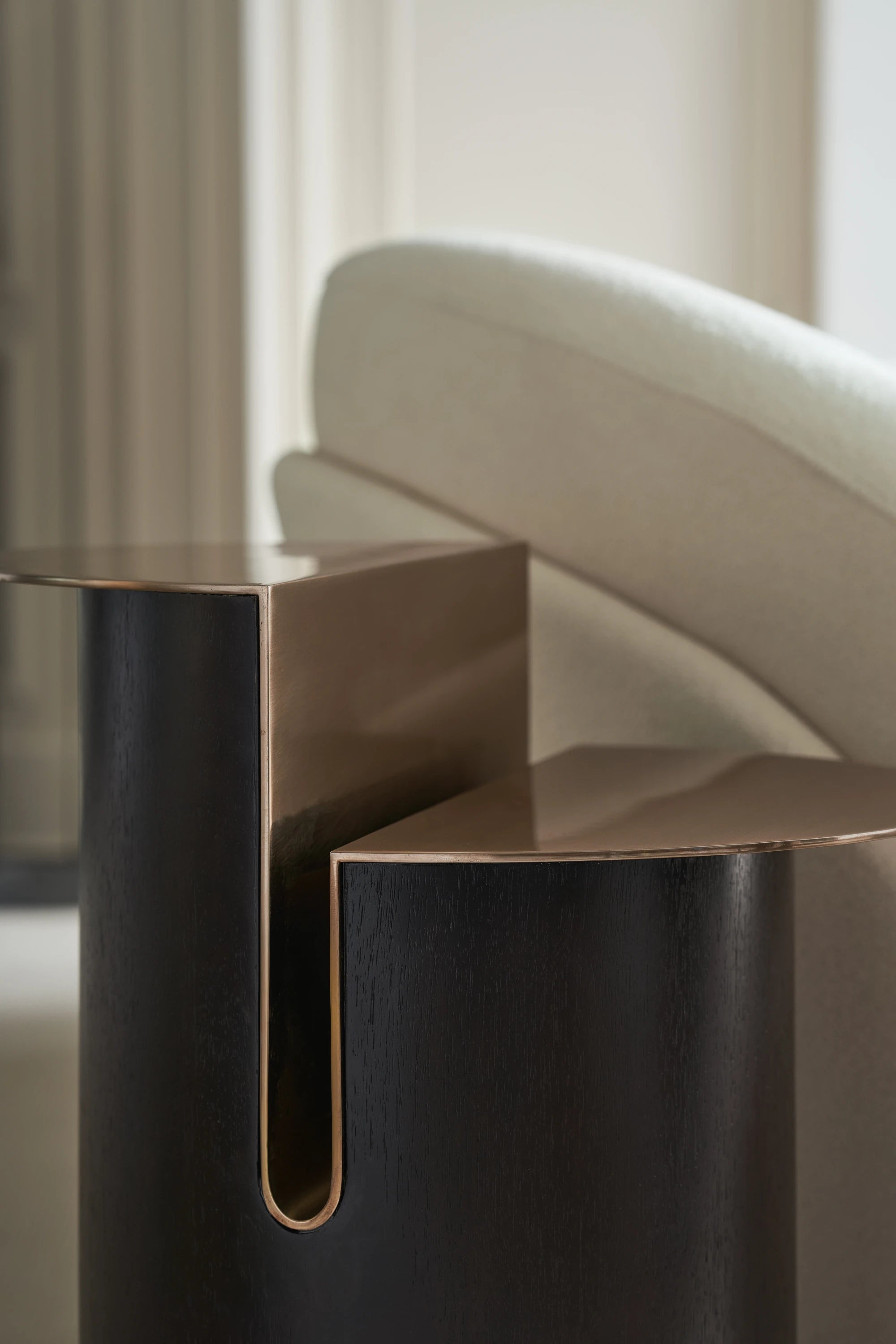 Discord Lucent Bronze Metallic End Table 14" by Caracole - view 3