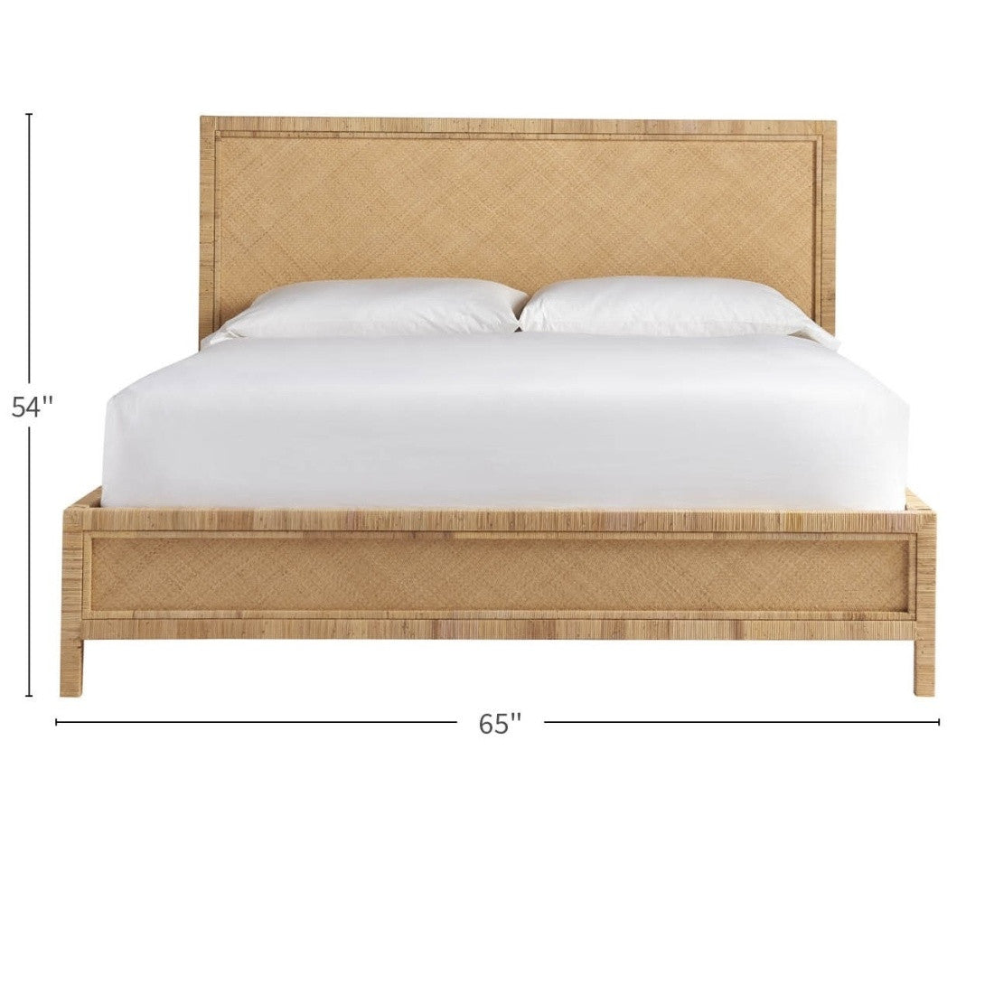 Long Key Woven Cane Queen Bed