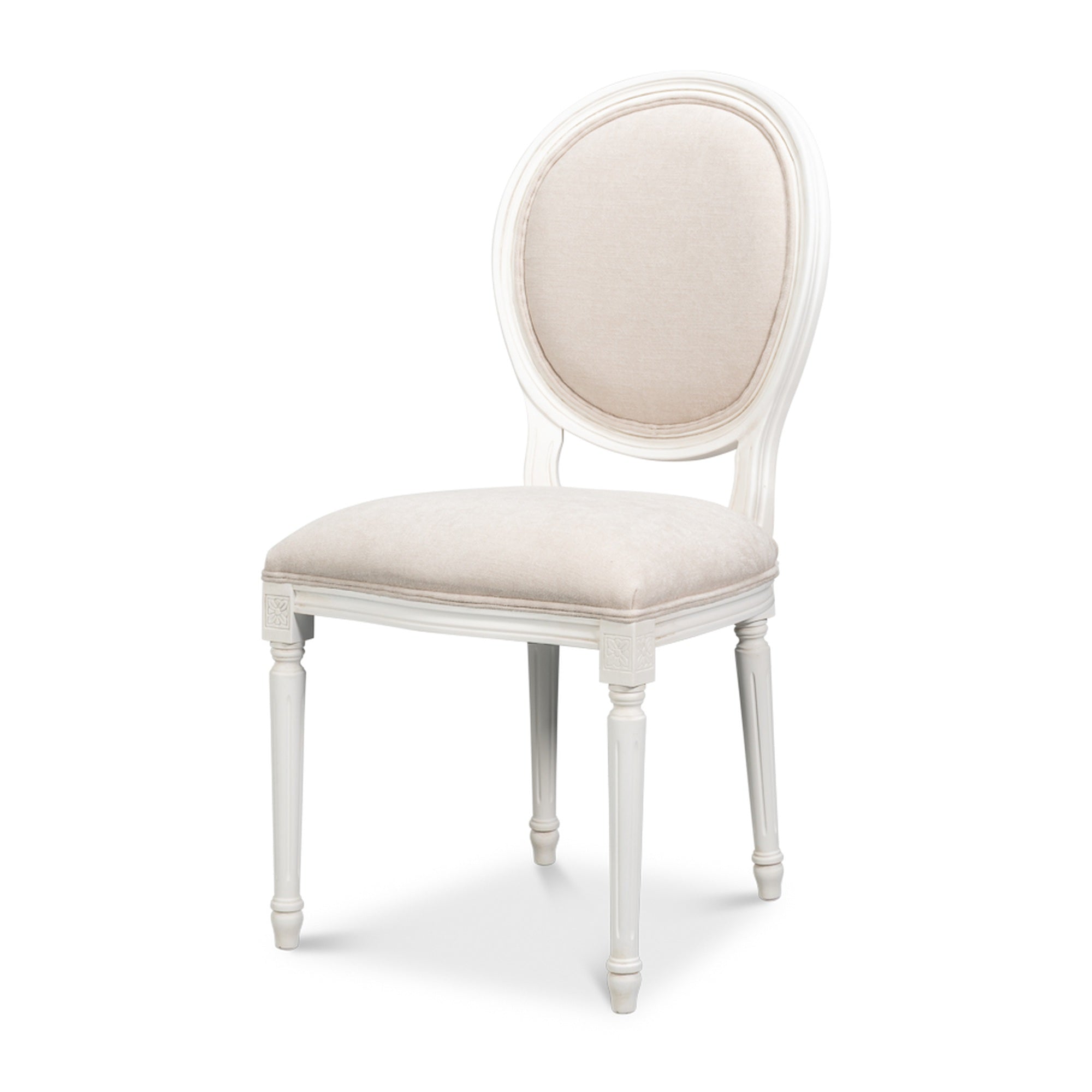 Hugo Oval Side Chair,Cortina White by Sarreid Ltd