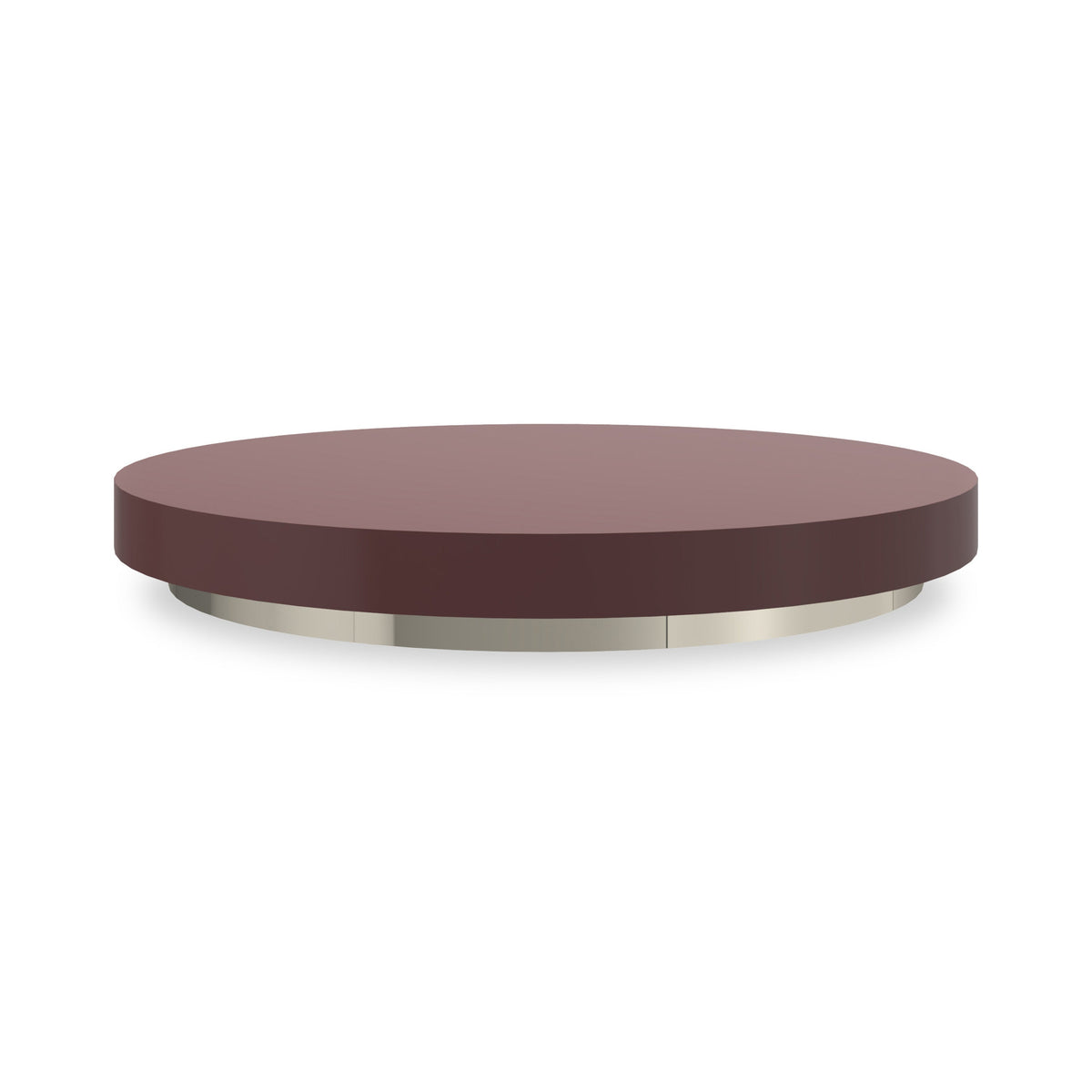 Radius Cocktail Round Accent Tray Rouge Red Gloss Coffee Table 25.50" by Caracole