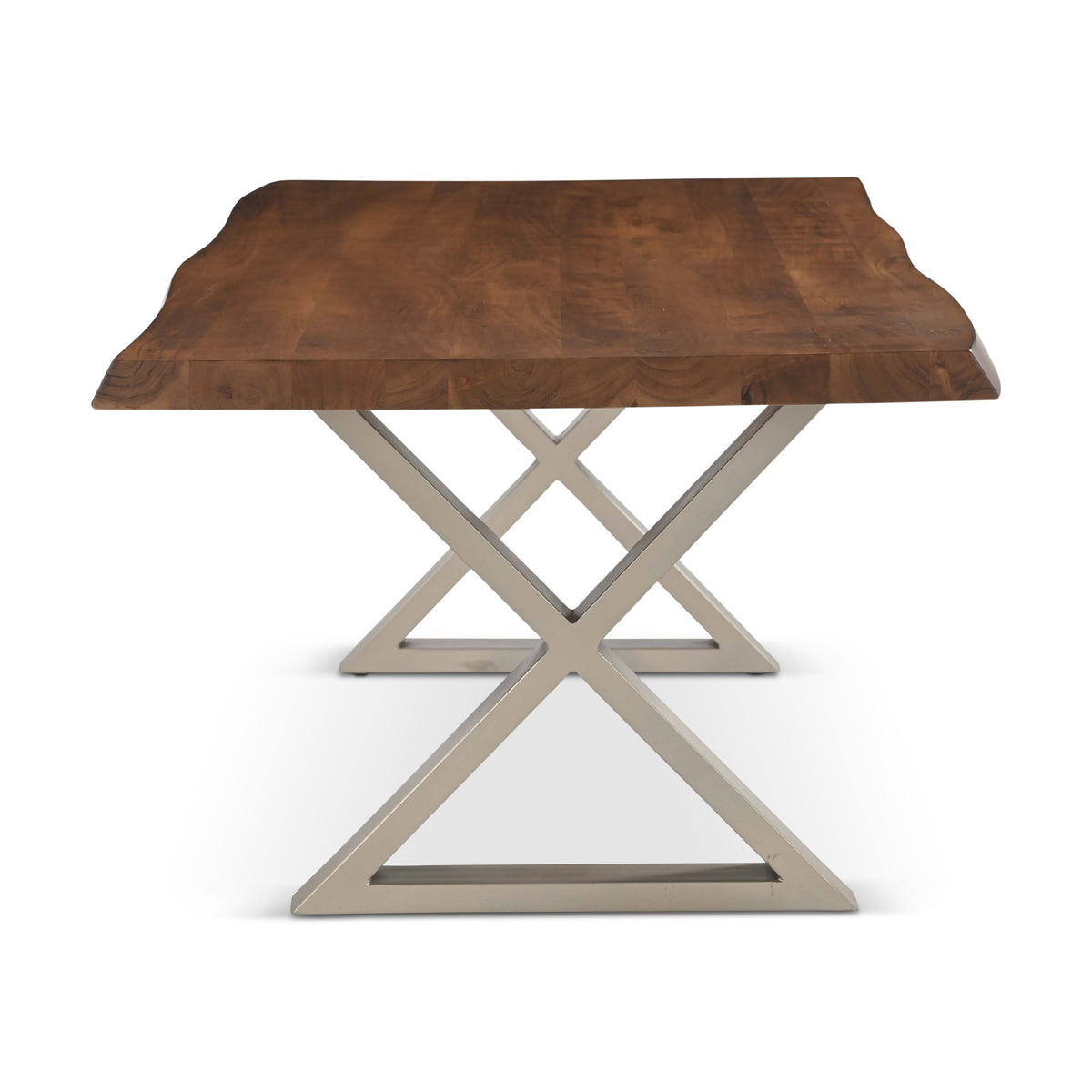 Brooks Dining Table X Base 40" x 79" Americano Top - Pewter Base by Urbia - detail 3
