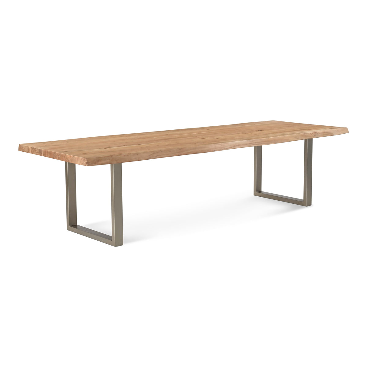 Brooks Dining Table U Base 40" x 116" Teak Top - Pewter Base by Urbia - detail 2