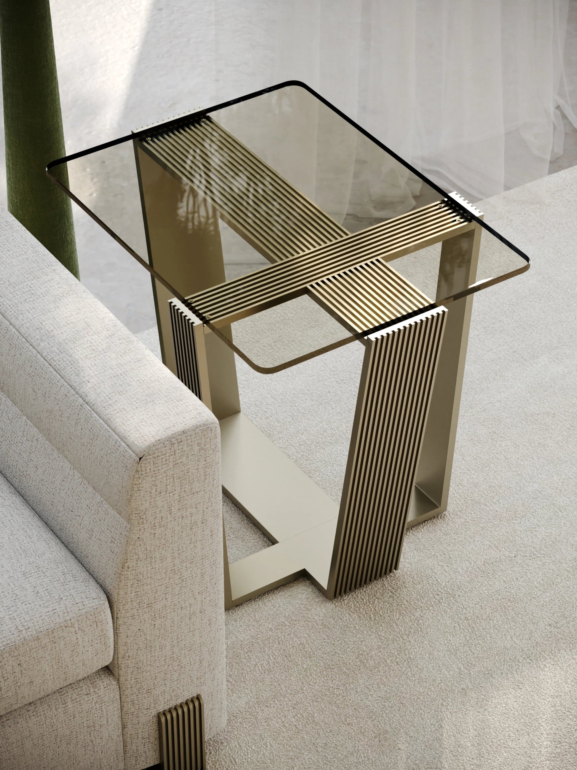 Counter Balance Side Table Brushed Gold 27" by Caracole - view 3
