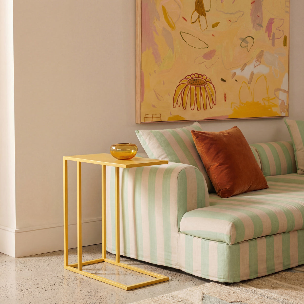 Tanu C-Table Enamel End Table Yellow Ochre by Urbia - detail 7