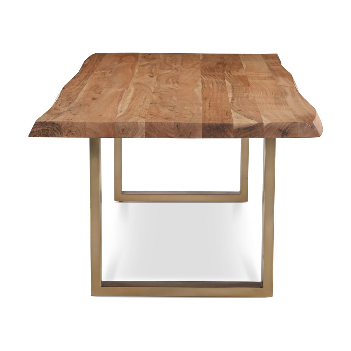 Brooks Dining Table U Base 40" x 92" Teak Top - Brass Base by Urbia - detail 3