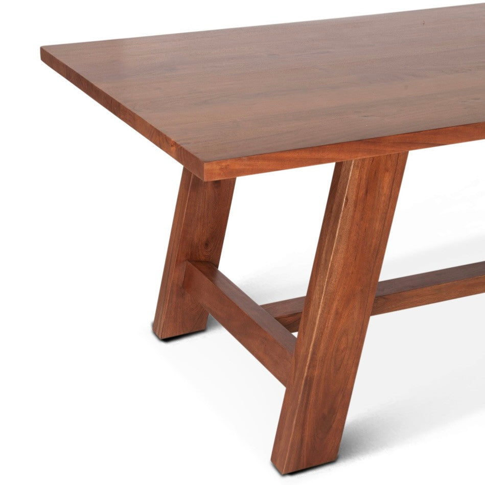 Savannah 94" Acacia Wood Dining Table Cinnamon Brown