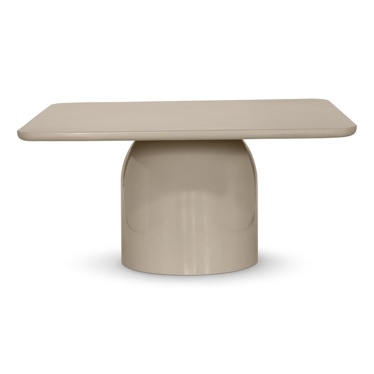 Alessia Short Enamel Coffee Table Latte Taupe, 14.25" by Urbia - product view
