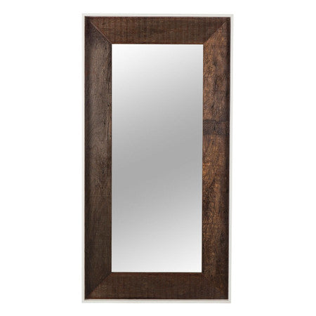 Cardosa Reclaimed Wood + White Lacquer Floor Mirror