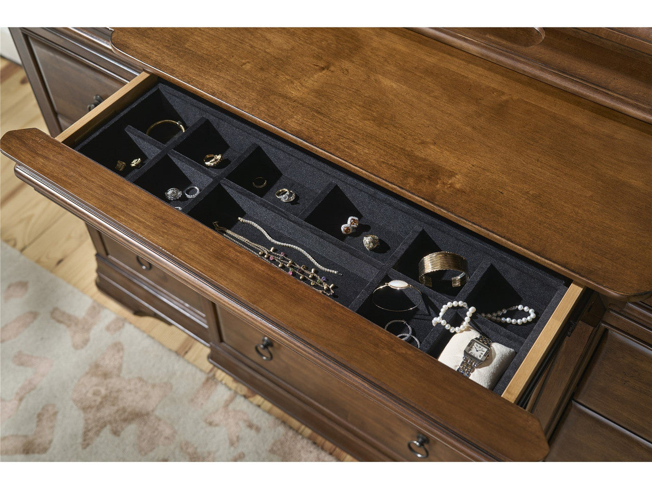 Louis Philippe Solid Wood 12 Drawers Dresser