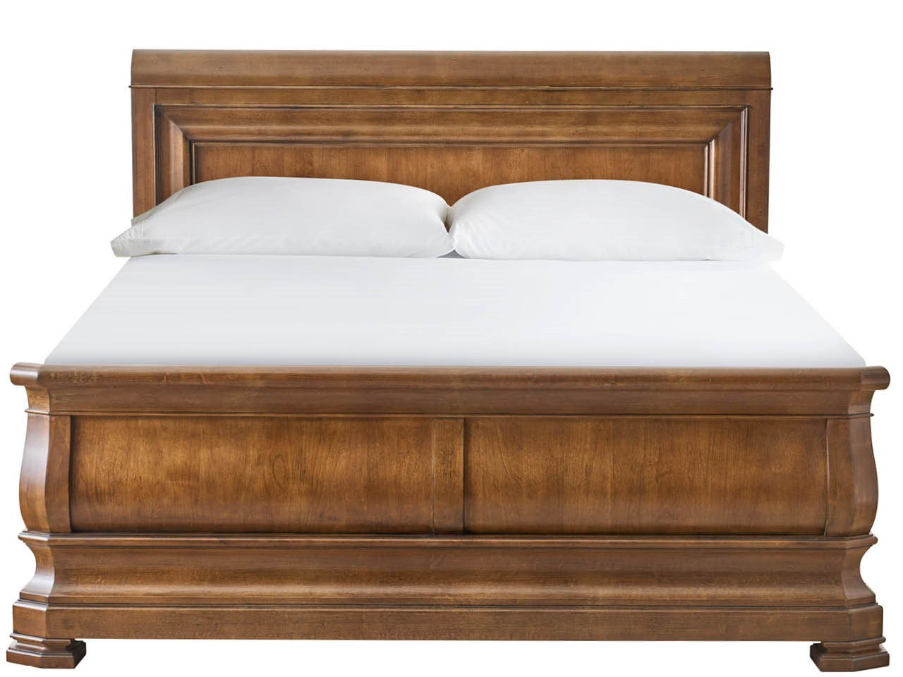 Louis Philippe Solid Wood Queen Sleigh Bed