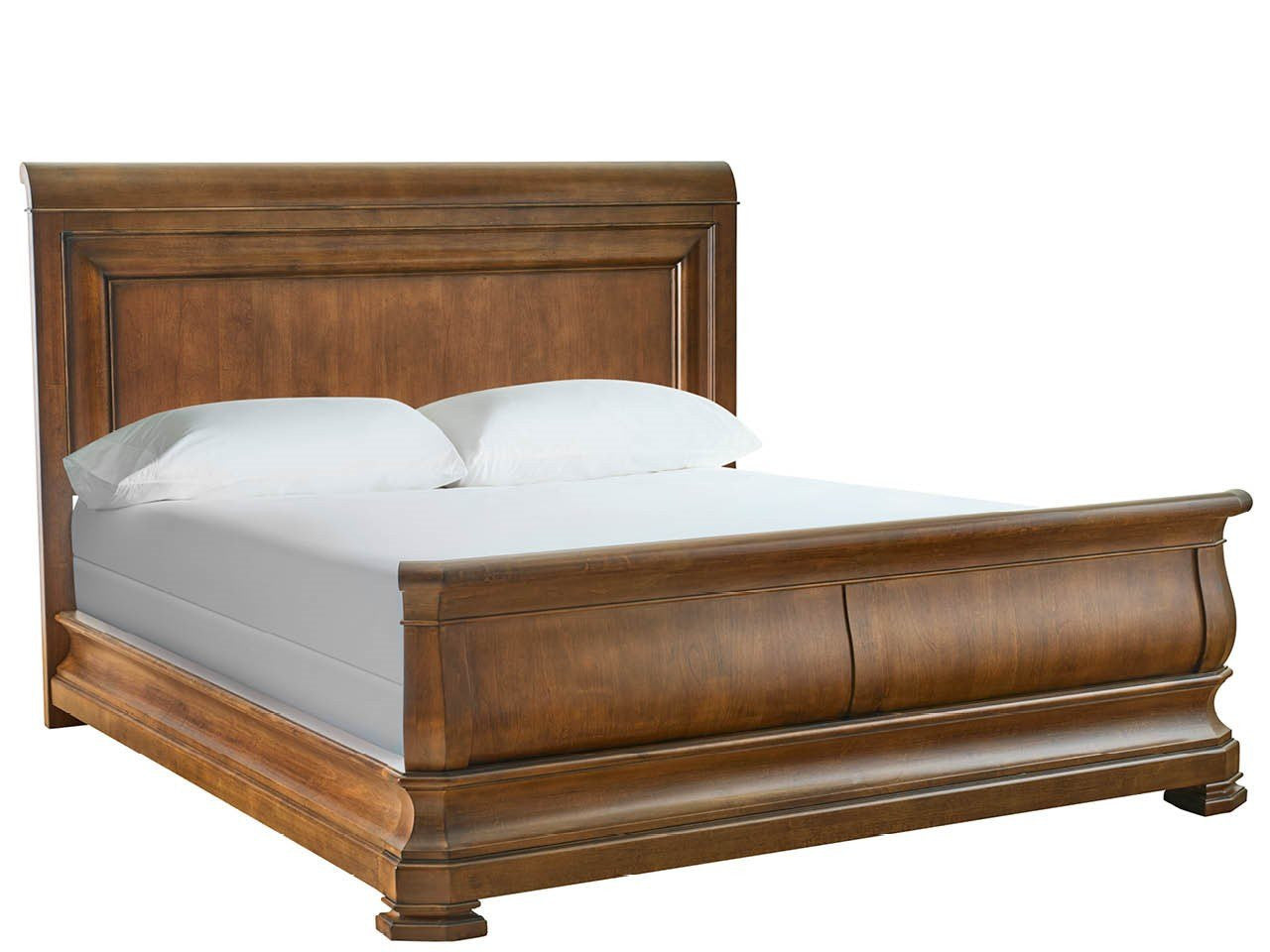 Louis Philippe Solid Wood Queen Sleigh Bed