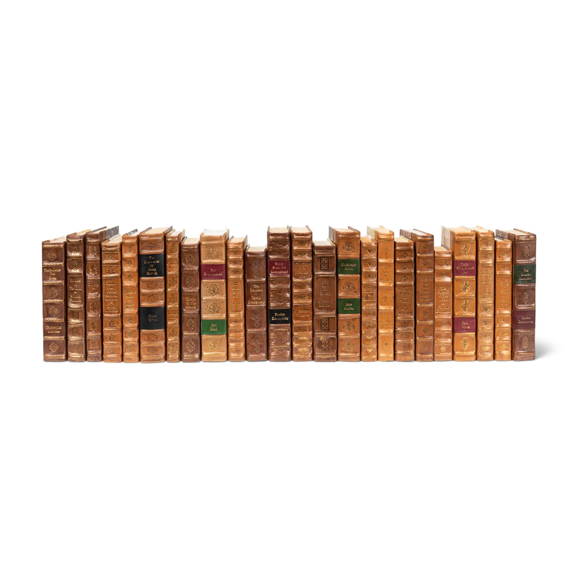 Faux Tan Leather Books, Set Of 24 by Sarreid Ltd