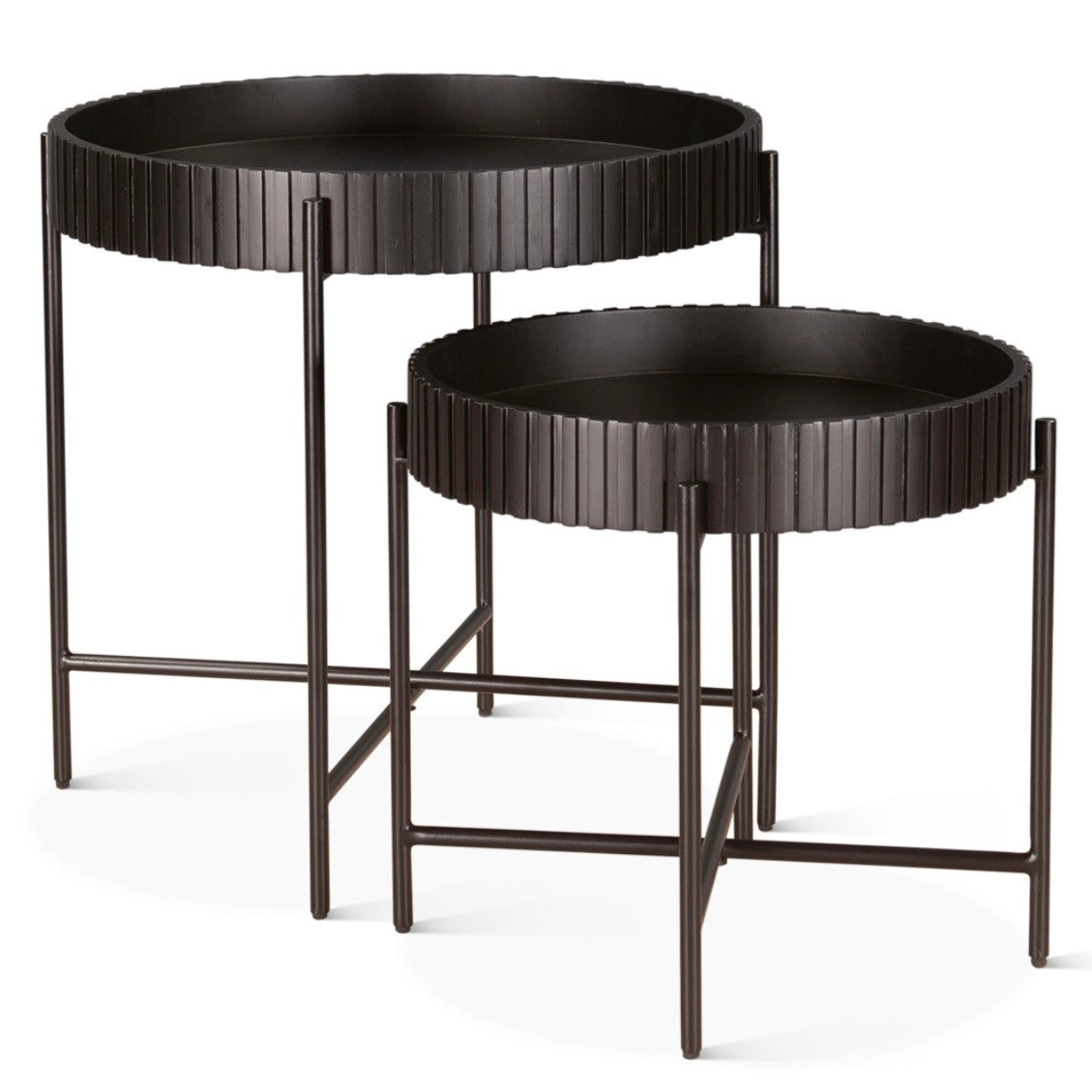Valor 29" Nesting Tray Tables in Matte Black