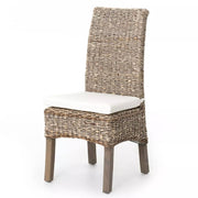 Banana Leaf Woven Dining Side Chair - Grey Wash
