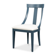 Deco Side Chair,S Blue, White by Sarreid Ltd