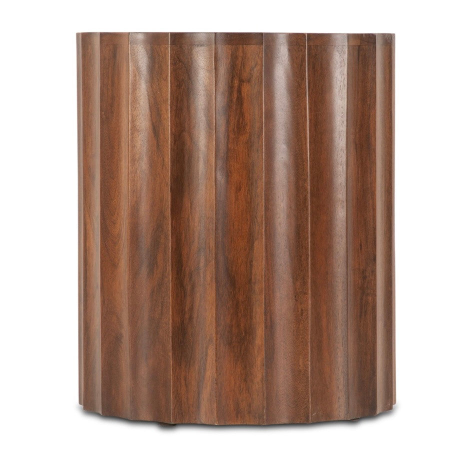 Willow White Marble Round Side Table 18"