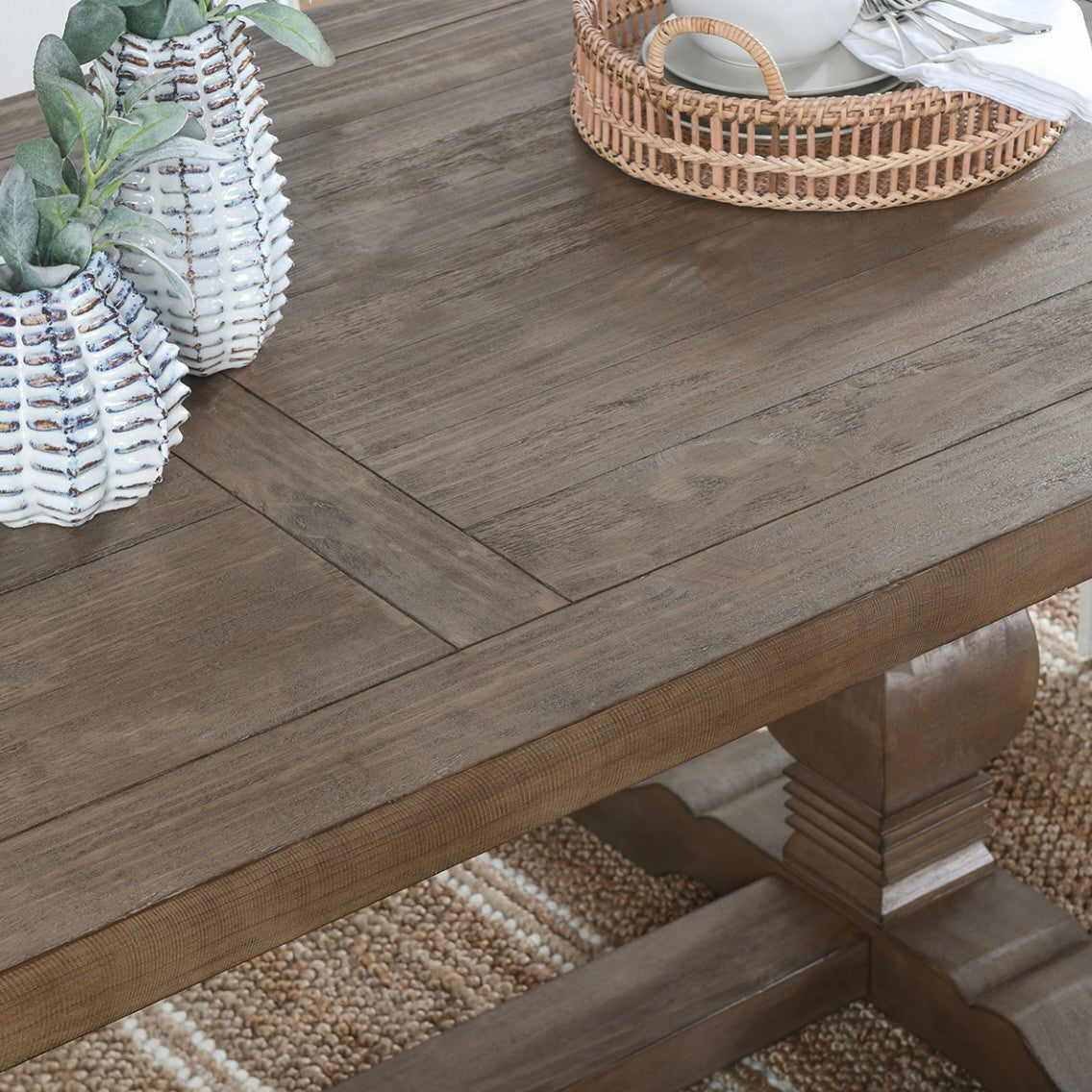 Farmhouse Reclaimed Wood Double Trestle Table 78"