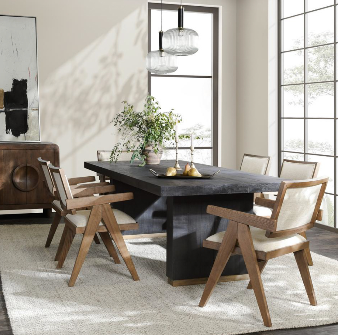 Lynx Reclaimed Wood Dining Table 94" in Carbon Black