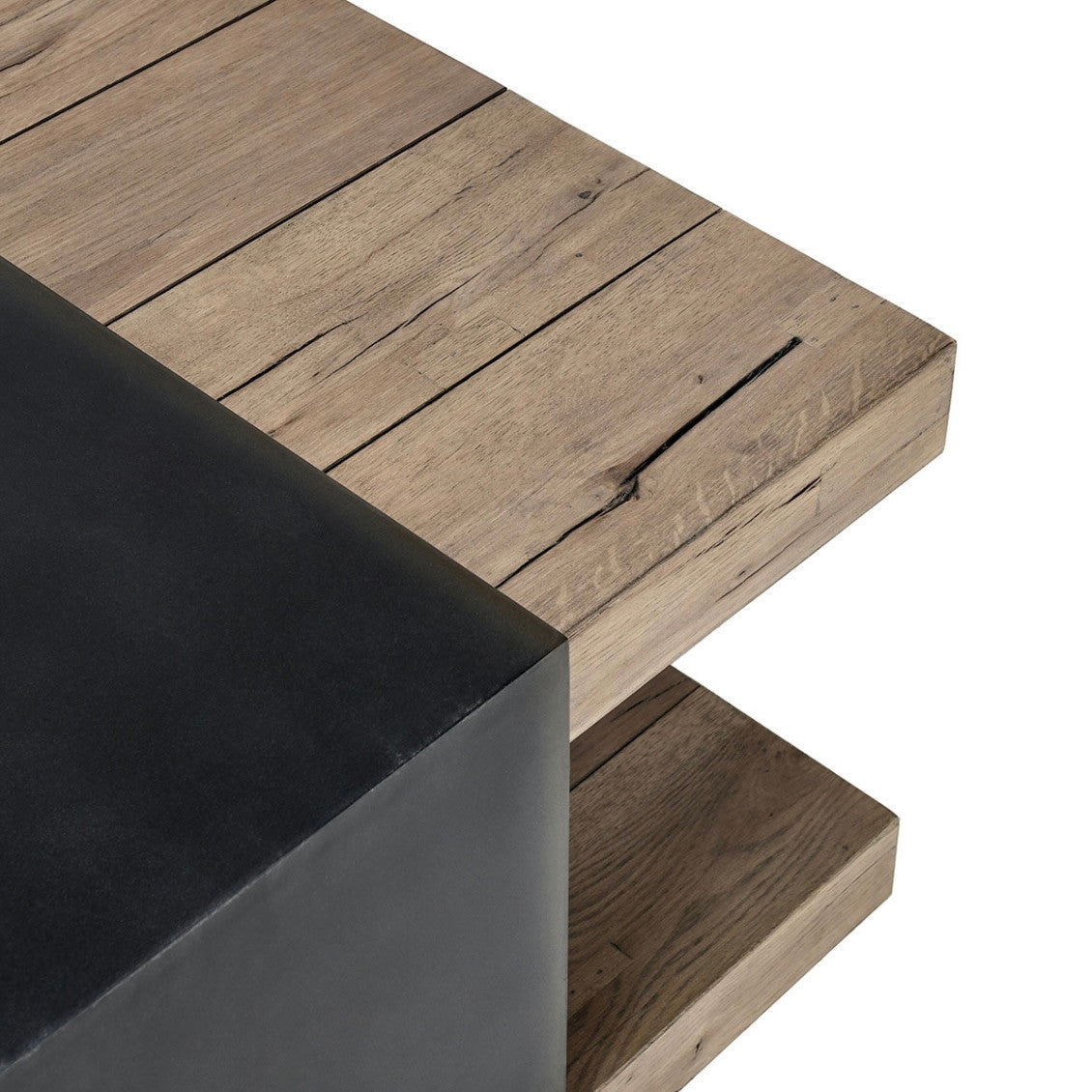 Danica 62" Reclaimed Wood and Iron Coffee Table